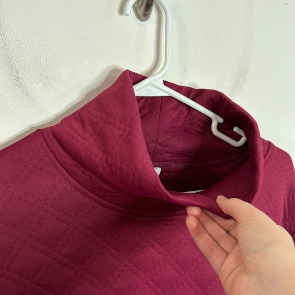RBX Quilted cowlneck pullover tunic length hoodie burgundy hue size L - Picture 4 of 10